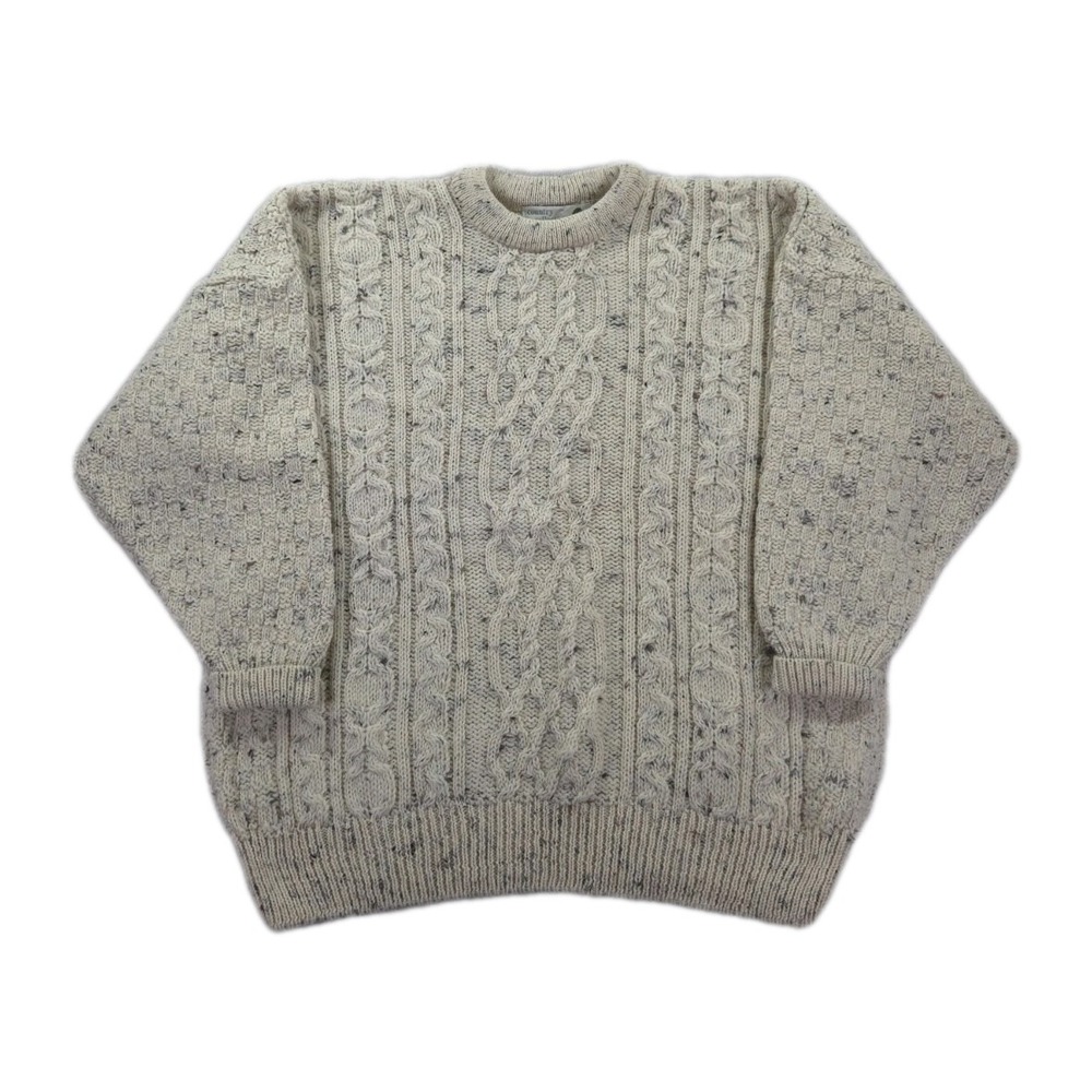 Country Collection Sweater Mens XL Wool Fisherman Cable Knit Ireland Crewneck‎